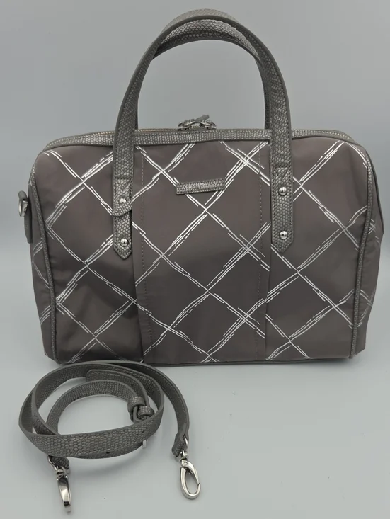 Vera Bradley Gray Quilted Pattern Convertible Shoulder Bag