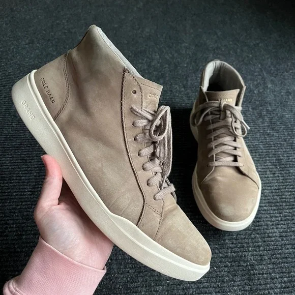 Cole Haan Grand Crosscourt Mid Sneaker Men 11.5 preppy Tan Nubuck C31864 Leather