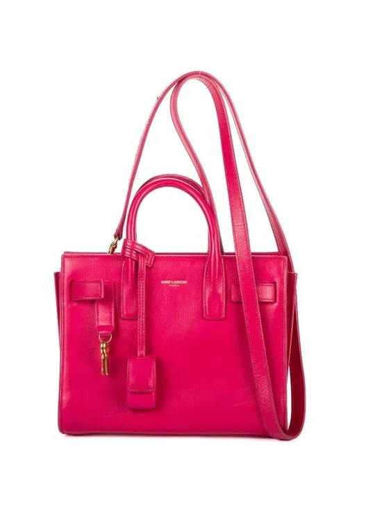 Saint Laurent Nano Sac de Jour Pink Calfskin Leather Handbag