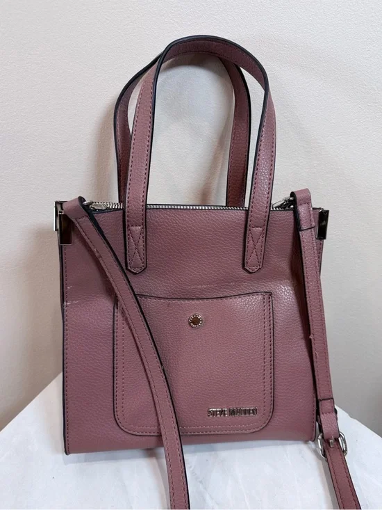 🔥Steve Madden Mauve Leather Tote Bag with Shoulder Strap EC🔥