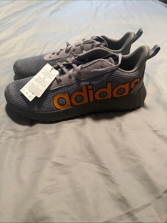 adidas Gray Sneakers with Orange Logo