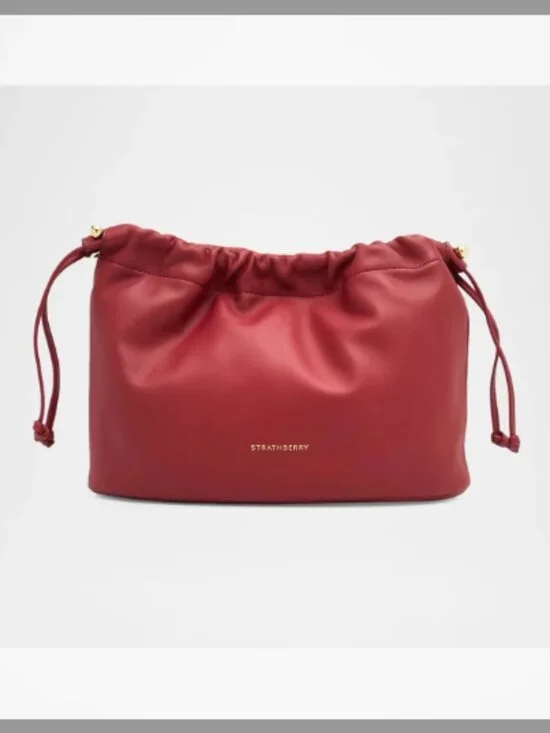 Strathberry NWT Charlotte Midi Nappa Leather Drawstring Bag(ORIG. $595) OXBLOOD