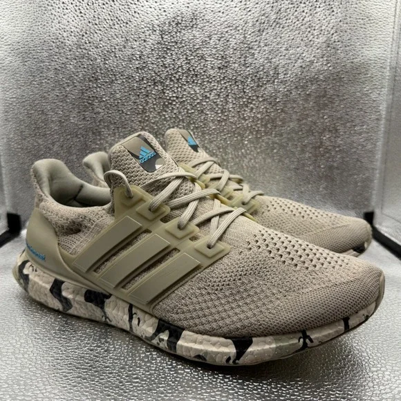 Size 13 Adidas Ultraboost 1.0 DNA Running Shoes Mens Green Excellent GY8535 Camo