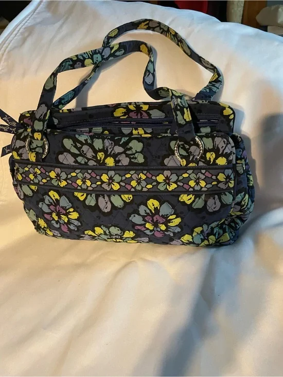 Vera Bradley Quilted Floral Multi-Color Shoulder Bag with silver tone hardware