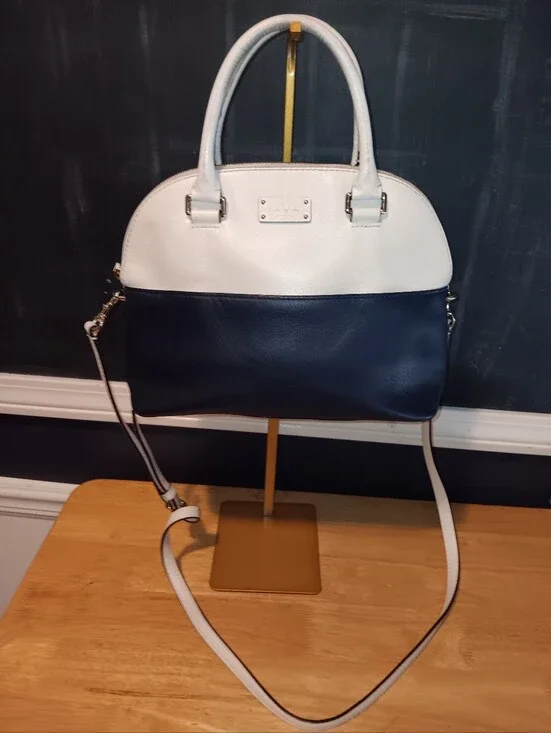 Kate Spade Leather Bi Color Dome Bag With Long Strap