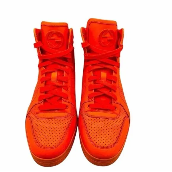 Gucci-Authentic-Men’s Neon Orange Sneakers Size 10G