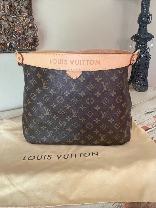 Discontinued Louis Vuitton Delightful PM Shoulder Hobo in Brown and Natural Tri