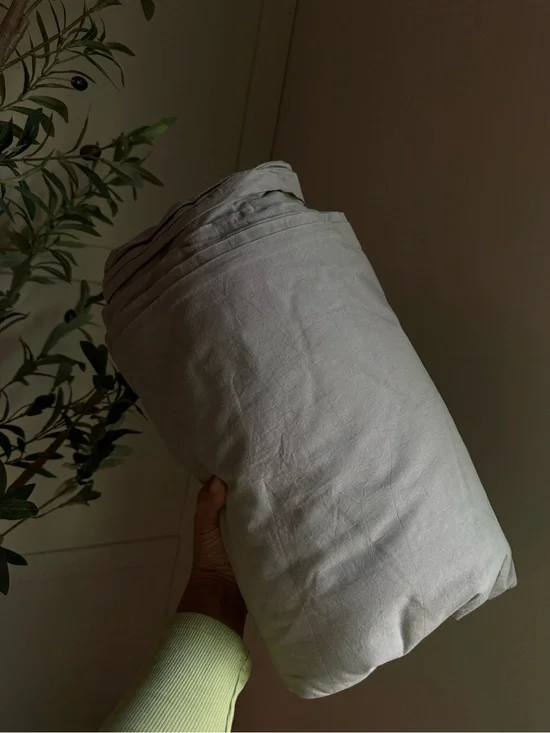 Soft Linen-Look Duvet Cover - Cream