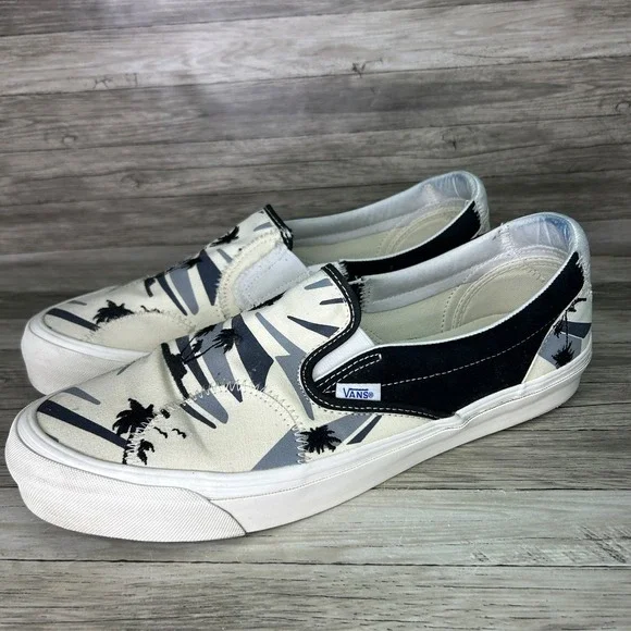 Vans Classic Slip-On LX  Bricolage Palm Tree Sneaker Lo Canvas Shoe Mens 13