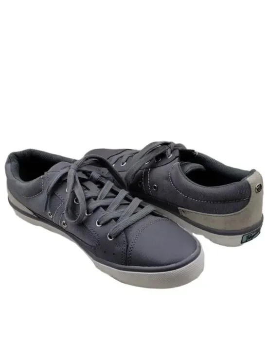 Original Penguin Mission Gray Fabric Leather Round Toe Lace Up Low Top Sneaker