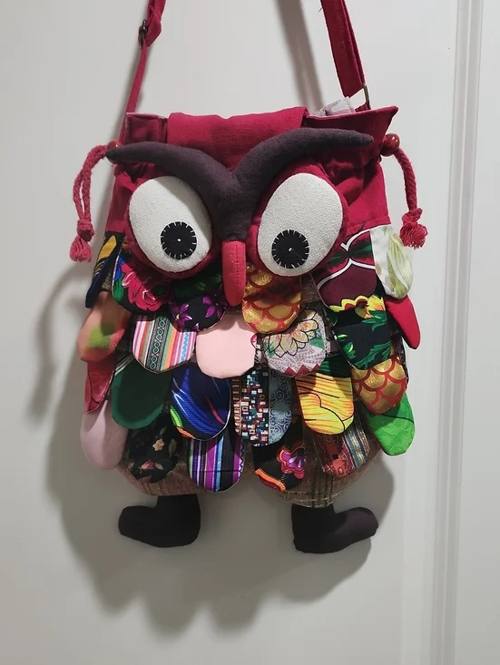 Colorful patchwork Owl Bag ✨ Soft fabric  ✨ Adjustable sholder Strap!