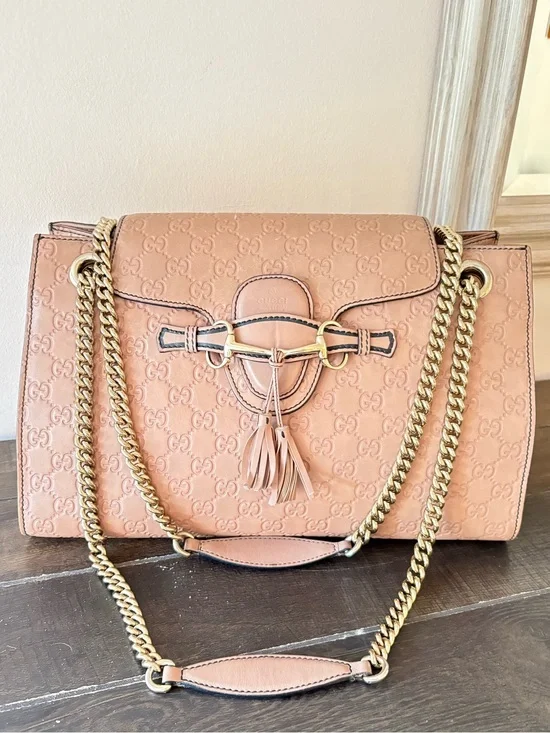 Gucci Emily GG Monogram Leather Shoulder Bag