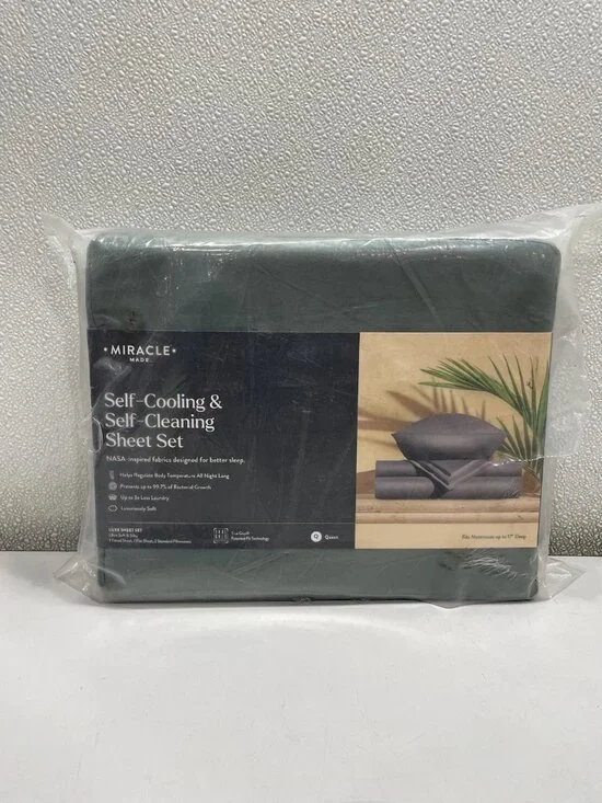 Miracle Made Queen 4pc Luxe Sheet Set, Eucalyptus Sage
