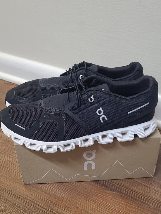On Running Men's Cloud Sneakers - Black/White used 8.5