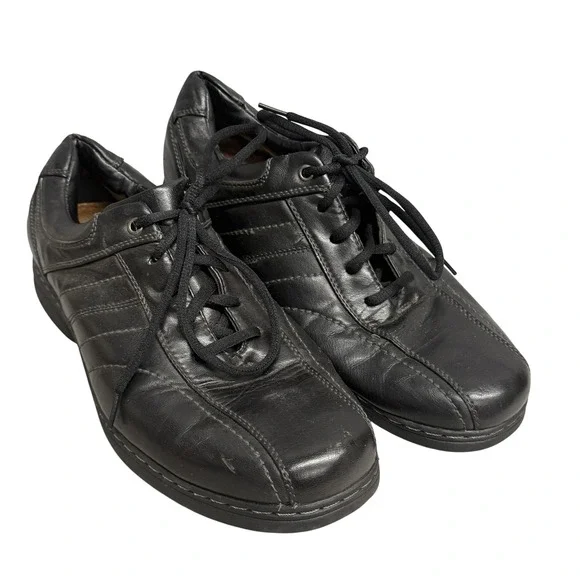St. Johns Bay Shoes Mens Size 10.5 Black Comfort Support Lace Up Casual Sneakers