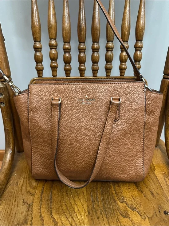 kate spade Brown Pebbled Leather Shoulder Bag
