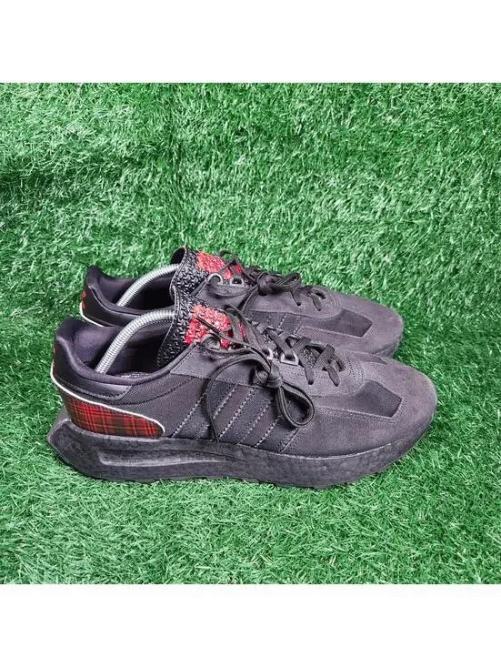 Adidas Mens Retropy E5 GZ4619 Black Red Low Top Lace-Up Sneakers Shoes Size 11.5
