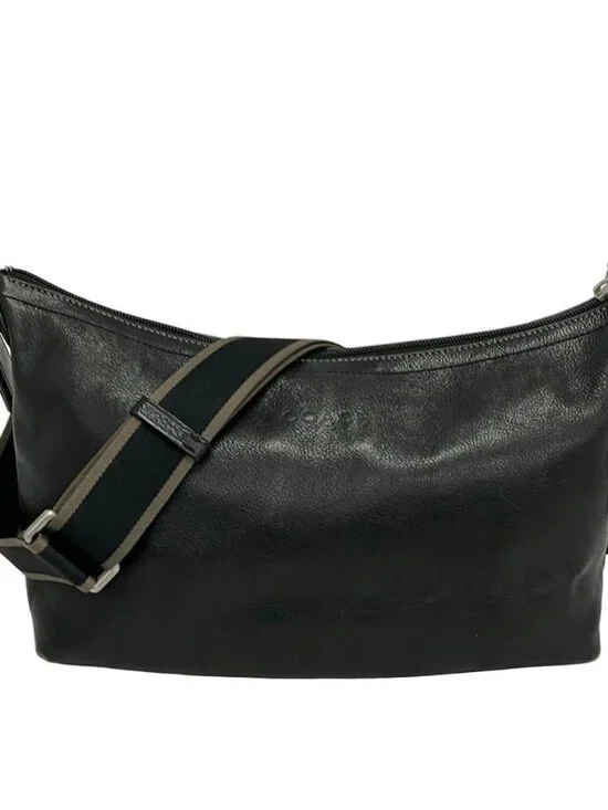 COACH Heritage Web Leather Small Crossbody F70559 Black Leather Shoulder Bag
