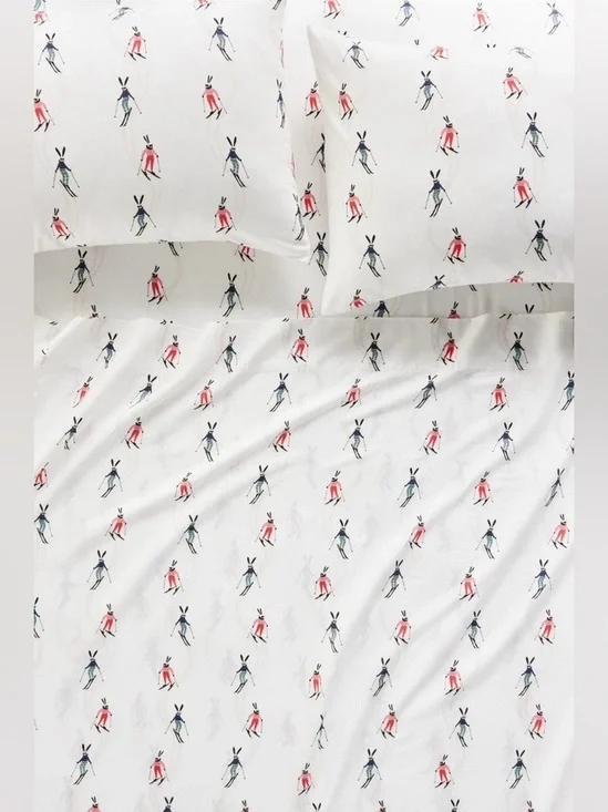 ▪️NWT Anthropologie Cotton Modal Brushed Cozy Printed Sheet Set-Queen