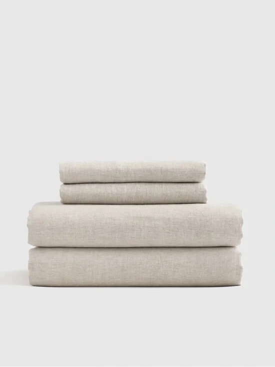 Sand European Linen King Sheet Set - Retail $204