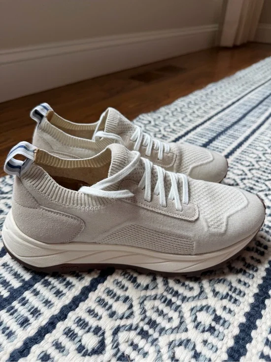 Fedeli Light Gray Knit Slip-On Sneakers for Men