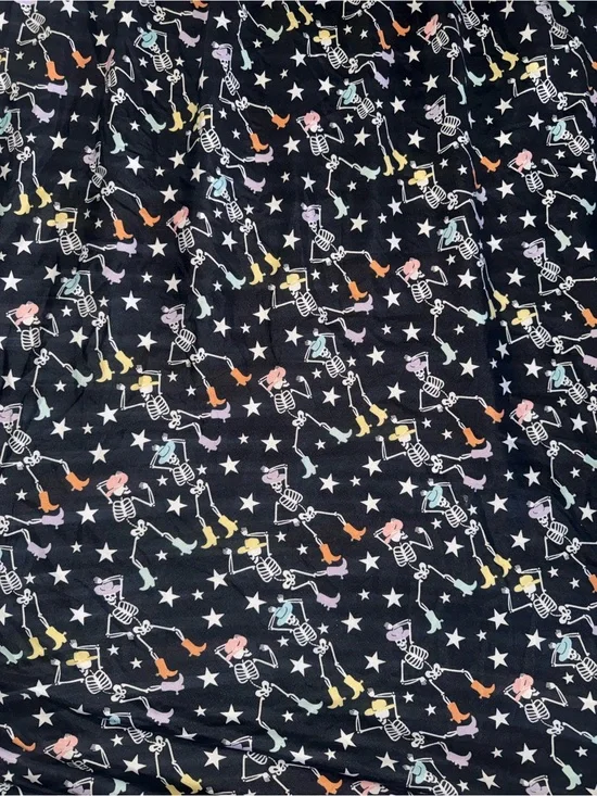 Sweet and Spooky Multicolor Dancing Cowboy Skeleton Halloween Bedding Sheet Set