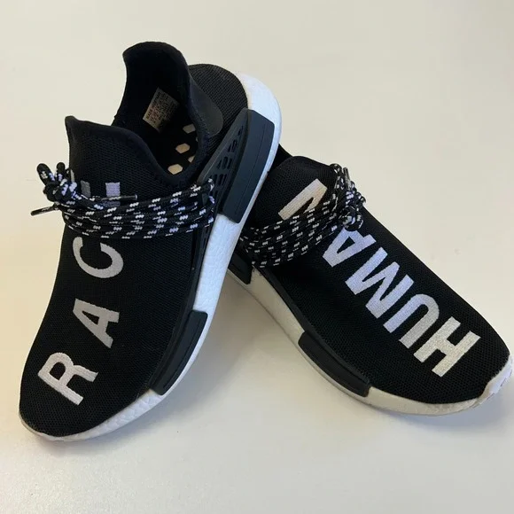 Adidas NMD Human Race Pharrell Williams Black Mens Size 9.5 Sneakers BB6959