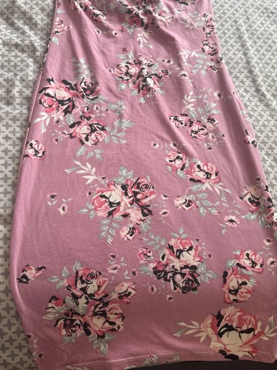 Floral Pink Cotton-Blend Bedding Piece