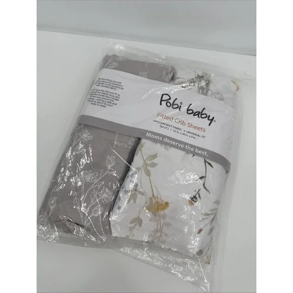 Pobibaby - 2 Pack Premium Fitted Baby Girl Crib‎ Sheets 2 Pack, Wildflower