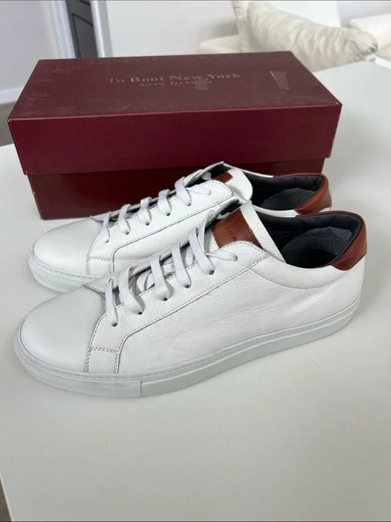 To Boot New York knox panama diver leather bianco white tan sneakers 10.5
