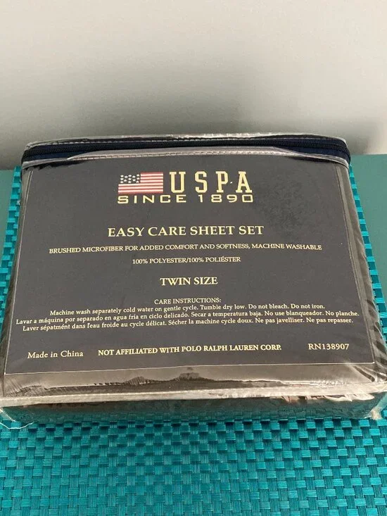 NWT U.S. Polo Assn Twin She 3 Pc. Set Black