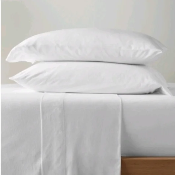 Casaluna Full Jersey Knit Sheet Set – White Solid NWT