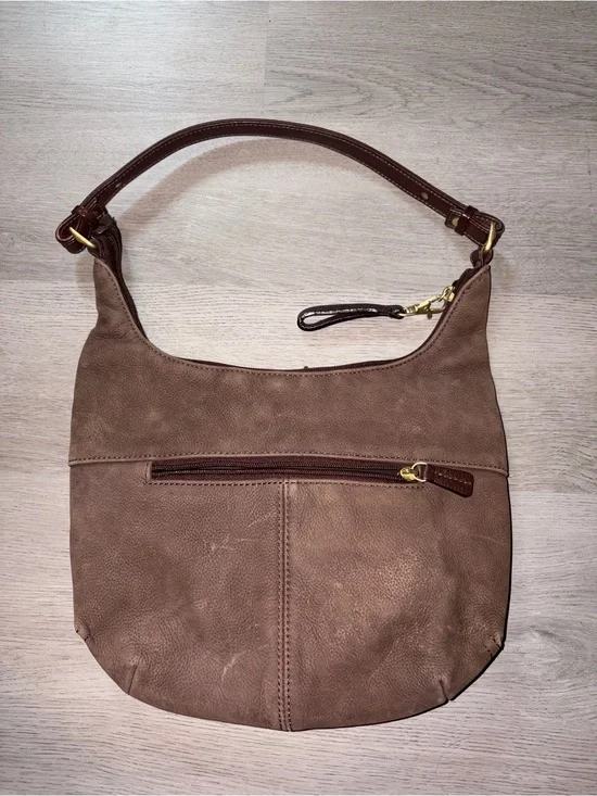 Stone Mountain Accessories Brown Suede Leather Shoulder Hobo Bag