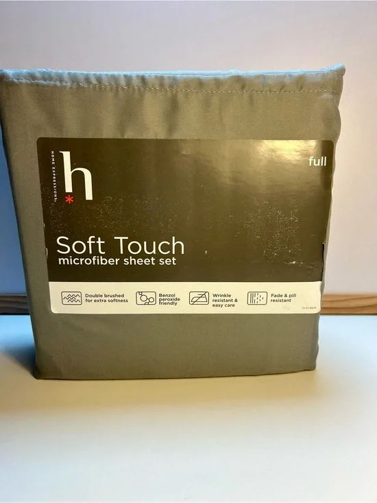 h* Soft Touch Microfiber Sheet Set — Full Size, Siberian Gray