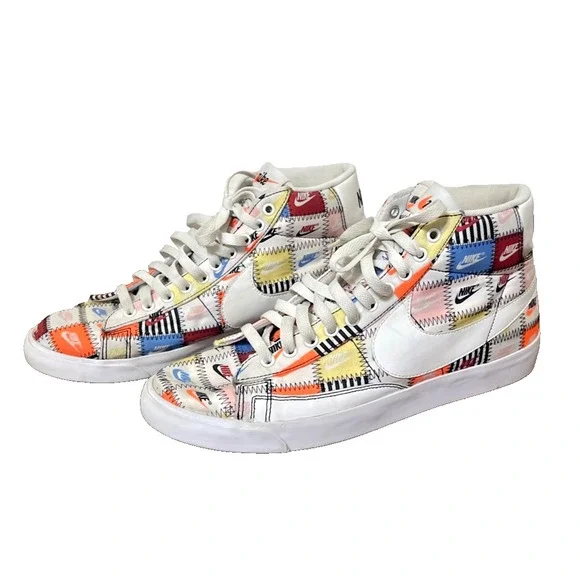 Nike Blazer Mid Patchwork Mens Sz 12 Shoes Athletic Retro Sneaker Gym CI9887-100
