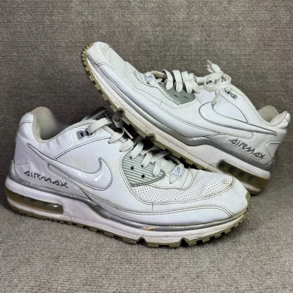 Nike Air Max LTD 2 Mens 12 White Silver‎ Athletic Running Shoes 317551-118