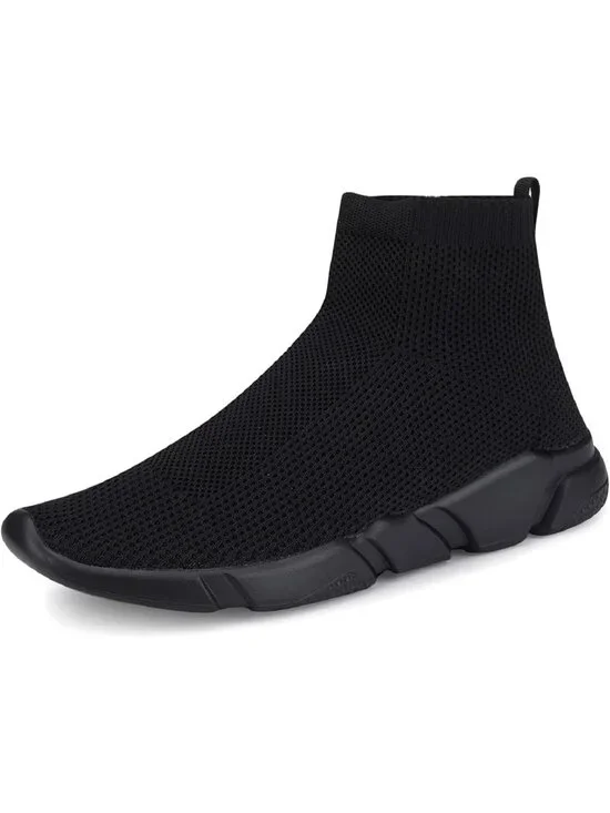 🆕Men's All Black Mesh Running Comfortable Lightweight Breathable Walking Shoes