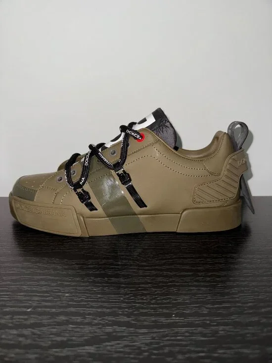 Dolce&Gabbana Portofino Men's Olive Green Low Top Sneakers CS1738 AJ986 7 (US 8)