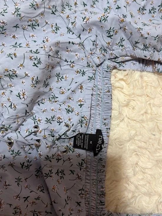 Rue21 Light Blue Floral Elastic-Waist Skirt