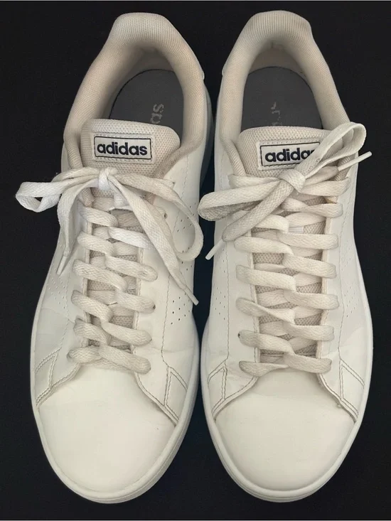 adidas White Low-Top Men's Leather Sneakers