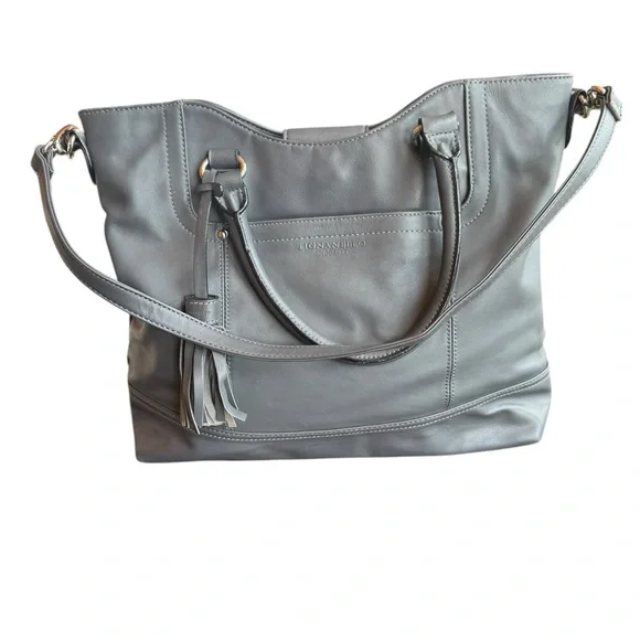 Tignanello Gray Leather Tote‎ Bag