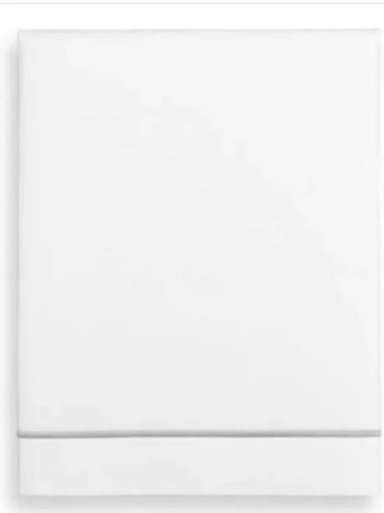 Hotel Collection Italian Percale 100% Cotton Flat Sheet, Full, Silver