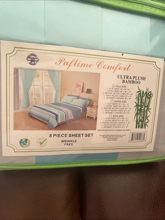 Ultra Plush Bamboo 8-Piece Sheet Set - Light Aqua