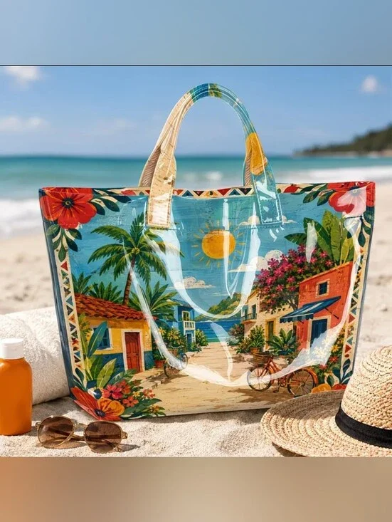 Beautiful Latin American Carribean Large  Tote Daily Commuter Tote
