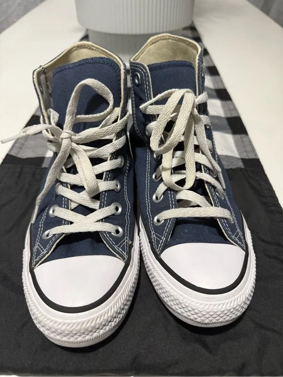 Converse Navy High-Top Canvas Sneakers with White Accents