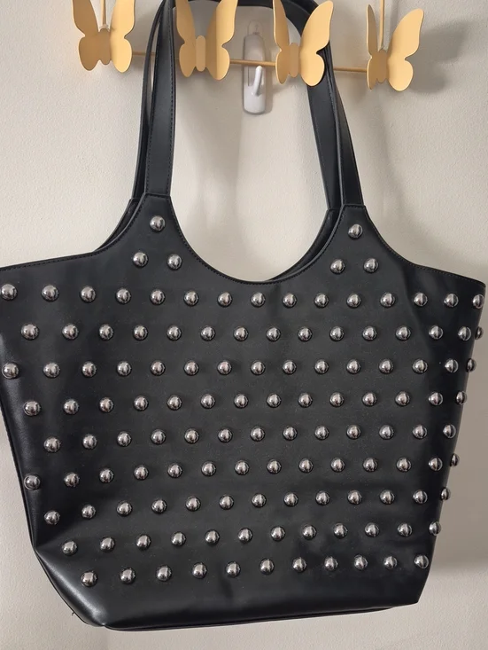 Black Studded Tote Bag - Women Bags