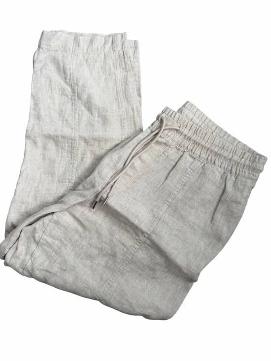 Athleta Drawstring Linen Pants - Natural Taupe