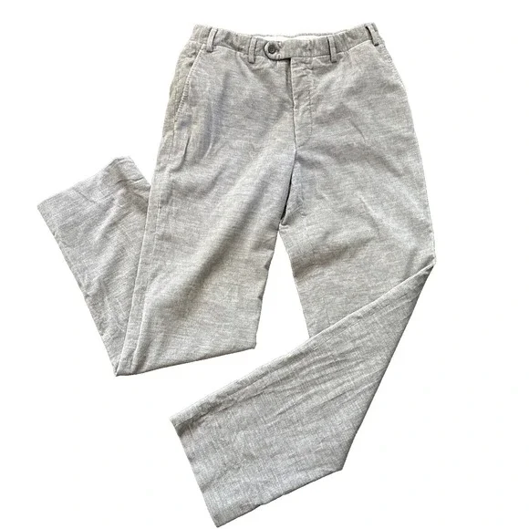 Canali Corduroy Pants Men 32 Gray Cotton Wool Stretch Made in Italy