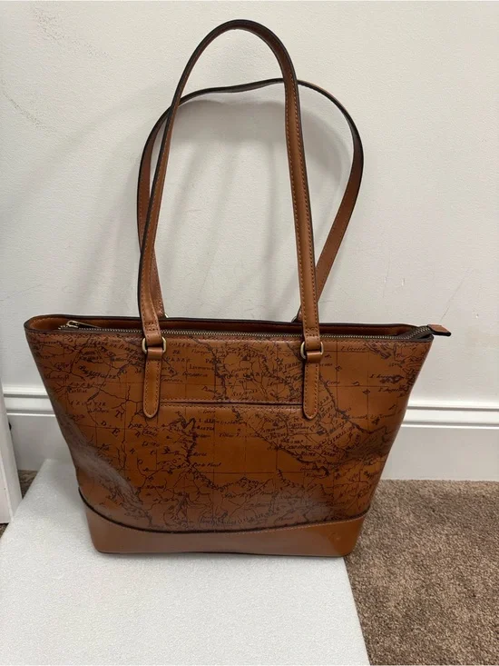Patricia Nash European map tote shoulder bag purse