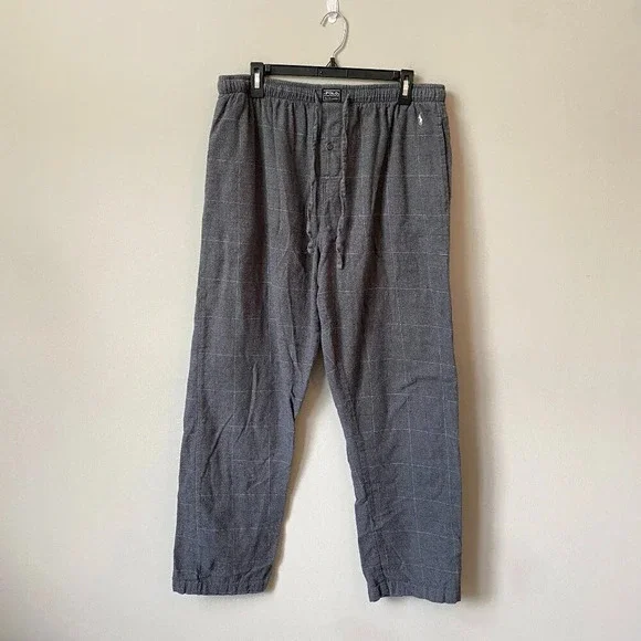 Vintage Polo Ralph Lauren Men's XL Flannel Plaid Straight Leg Lounge Sleep Pants